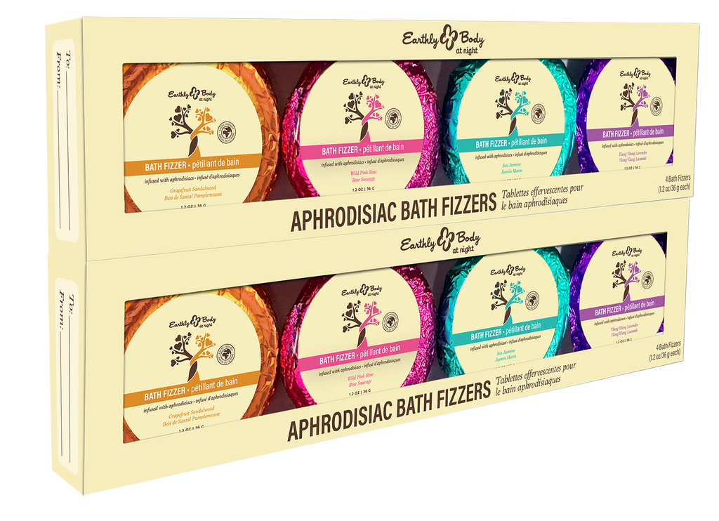 Earthly Body at Night Aphrodisiac PrePack Bath Fizzers and Candles 16pcs plus tester and candle warmer