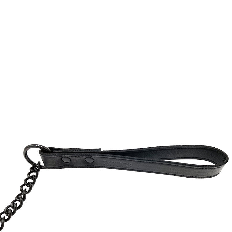 Leather Lead - Black with Black