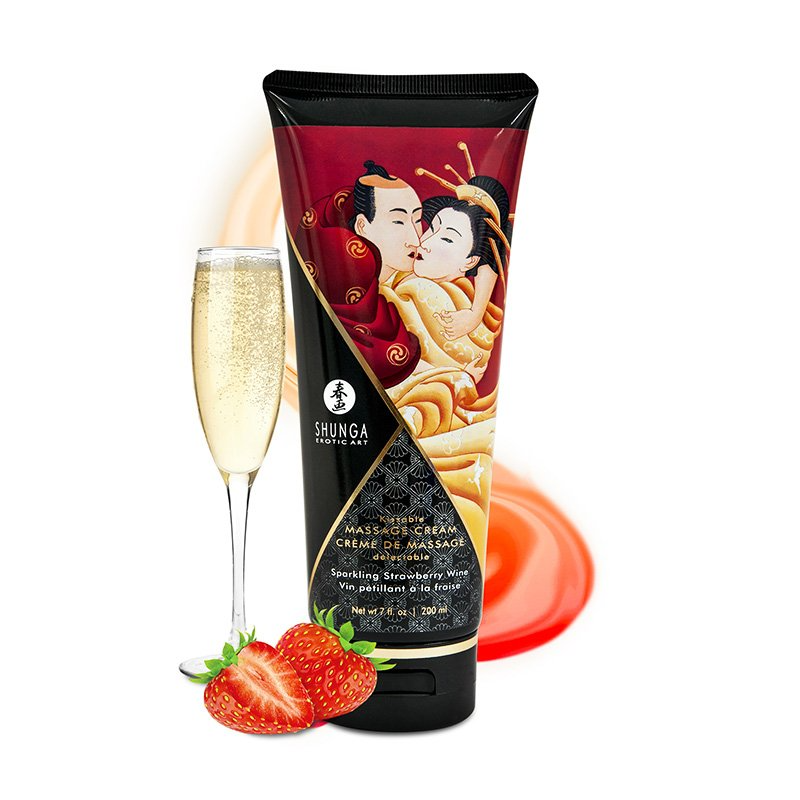 Kissable Massage Creams 200 ml/ 7 fl.oz - Sparkling Strawberry Wine
