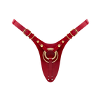 LEATHERETTE HARNESS FABULOUS - ONE SIZE - RED GLOSSY