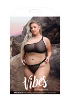Bad Bitch One-Shoulder Bling Bralette & Panty