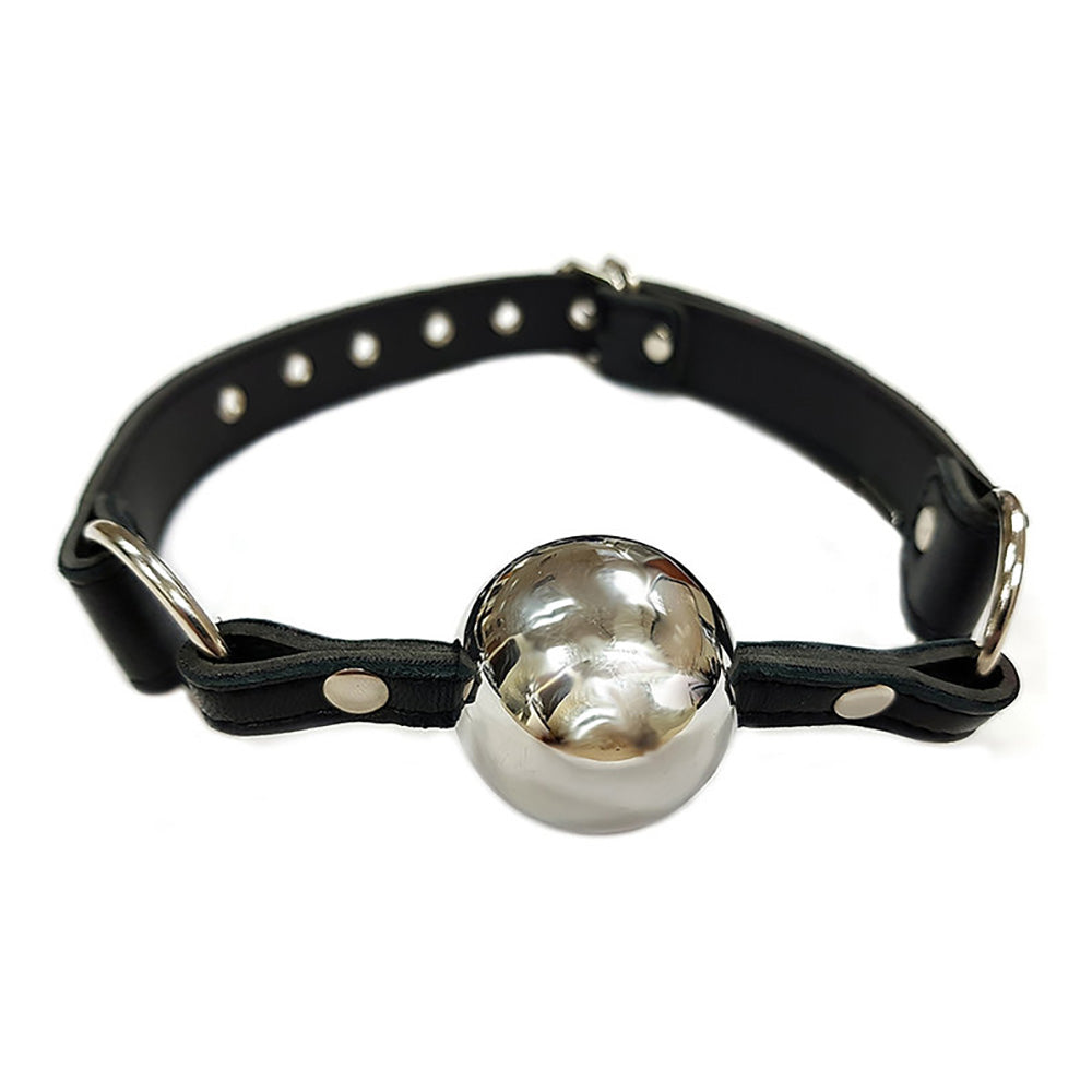 Ball Gag with Hollow Stainless Steel Ball - Black