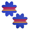 Vibrant Retro Stripes on Blue Petal Breast Pasties