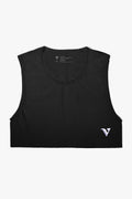 Unisex Small - Mini Crop Top Sheer - Black