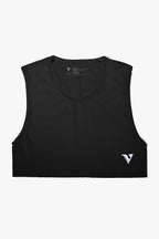 Unisex Small - Mini Crop Top Sheer - Black