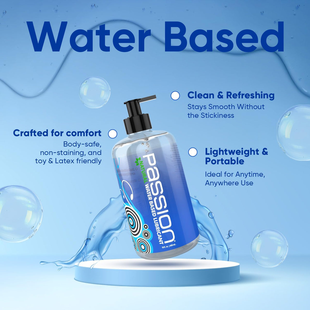 Passion Natural Water-Based Lube - 16oz