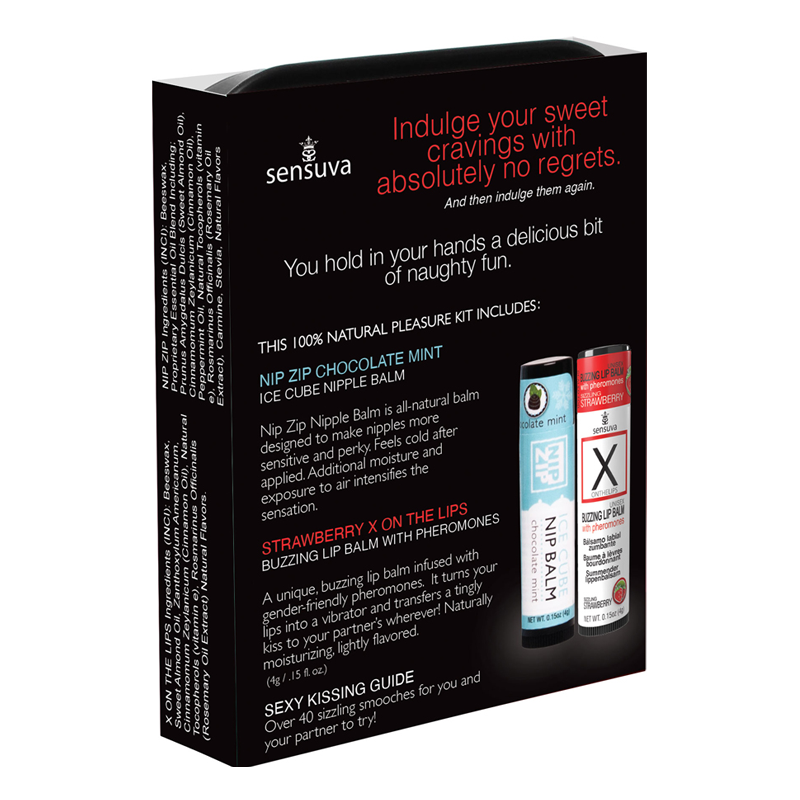 LIPS & NIPS Pleasure Kit Chocolate Nip Zip + Limited Edition Chocolate Strawberry XBalm+50 ways to Kiss Guide