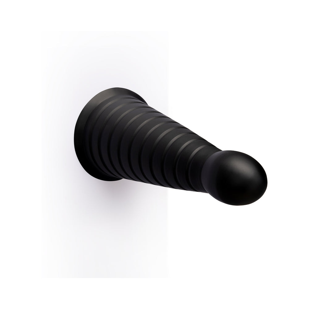 CONE - 10" TAPERED & RIBBED DILDO WITH SUCTION CUP