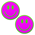 Neon Green Glow-in-the-Dark Pink Smiley Face Breast Pasties
