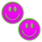 Neon Green Glow-in-the-Dark Pink Smiley Face Breast Pasties