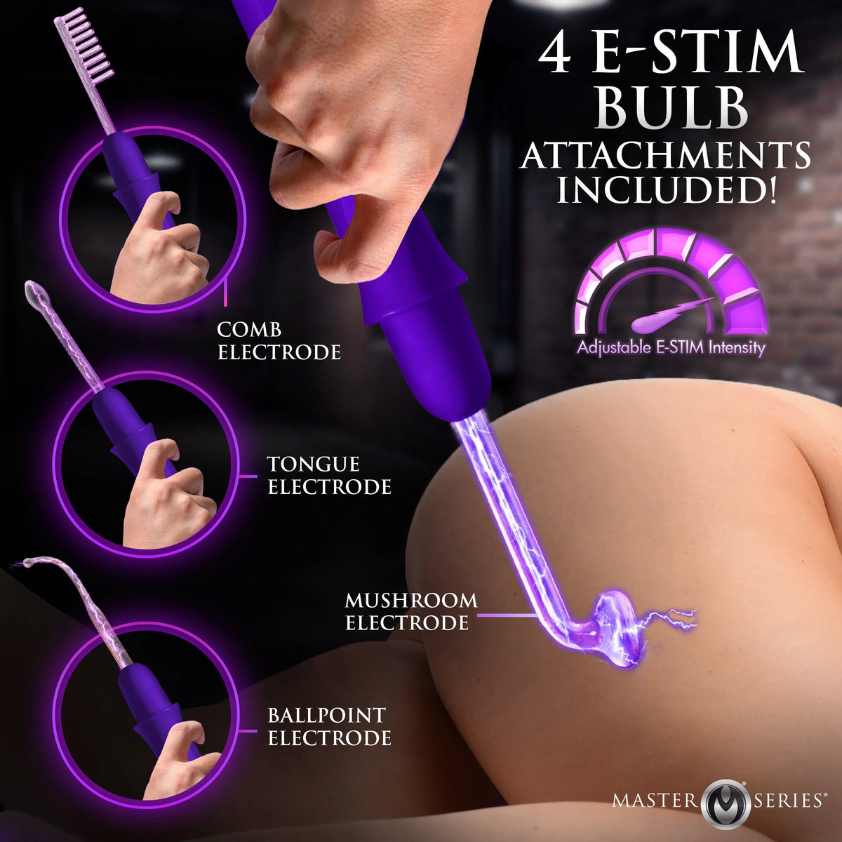 Elektrawand Rechargeable Violet Wand with Attachments - Purple