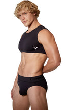 Unisex Small - Mini Crop Top Sheer - Black