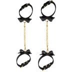 Temptasia Ardor - Silicone Wrist & Ankle Restraints - Black with Bow