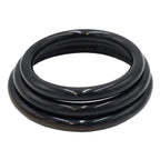 Stainless Steel 3 Piece Cock Ring Set (45/50/55mm) - Black