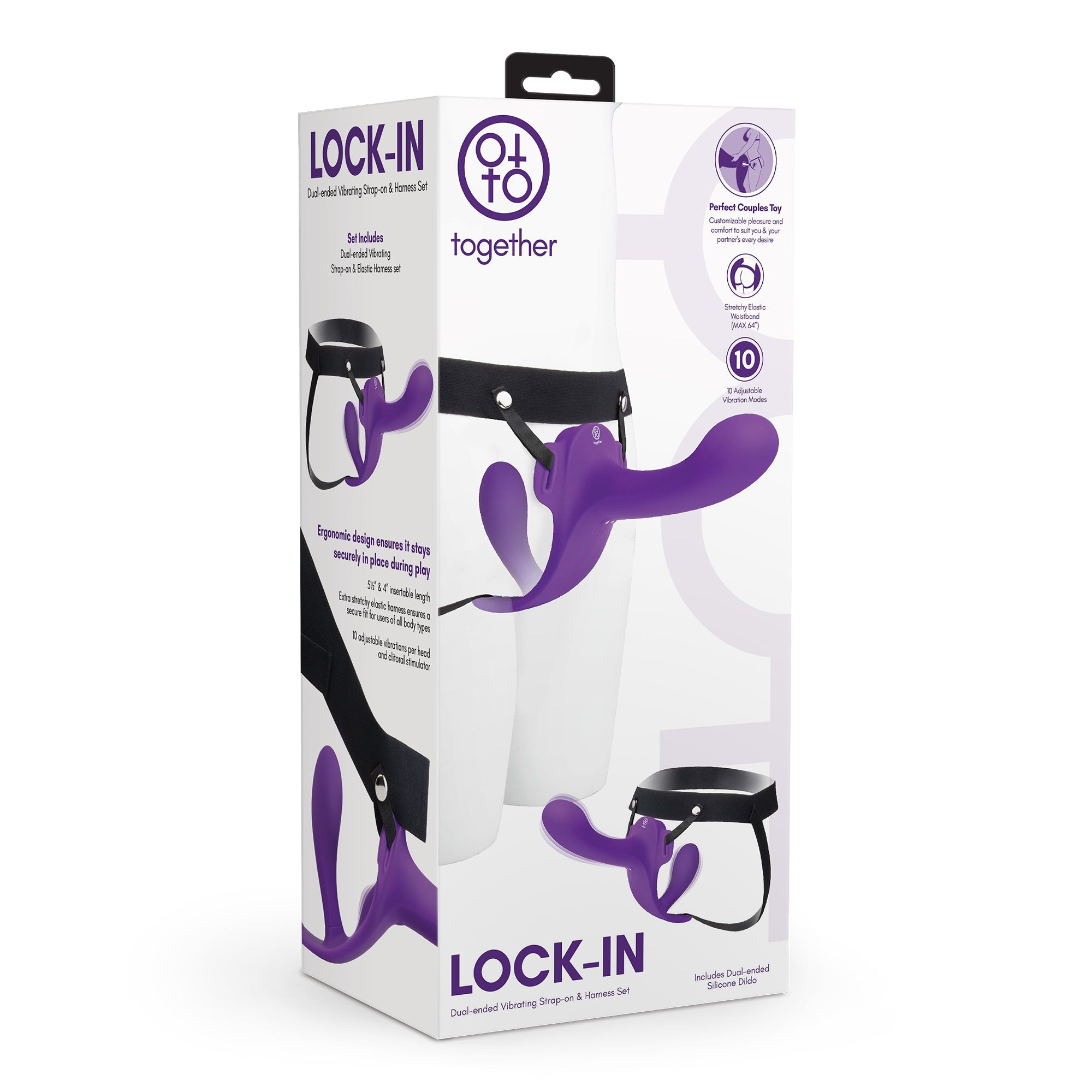Together Lock-In Dual Vibrating Strap-On Harness