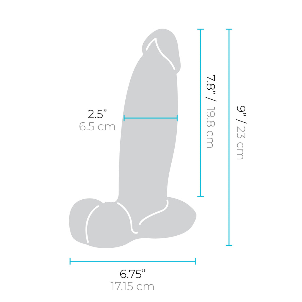 b-Vibe Slipskin Realistic Silicone Dildo 9" Girthy Mocha