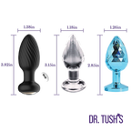 Venture Collection (Small) - Deluxe Anal Plug Set – Vibrating Silicone, Glass & Metal