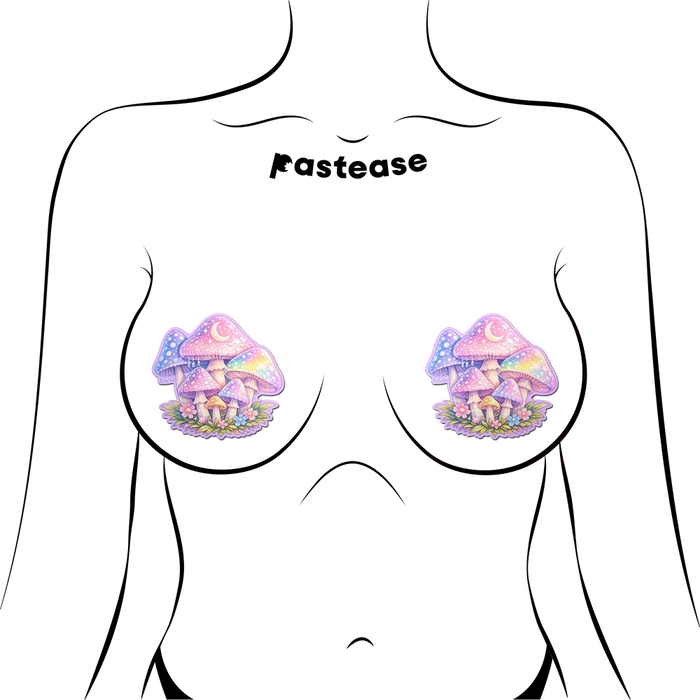 Pastel Celestial Fairycore Mushroom Breast Pasties