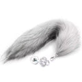 Faux Fox Tail w Detachable Plug - Medium - Grey