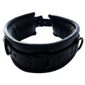 Leather Padded Collar - Black with Black