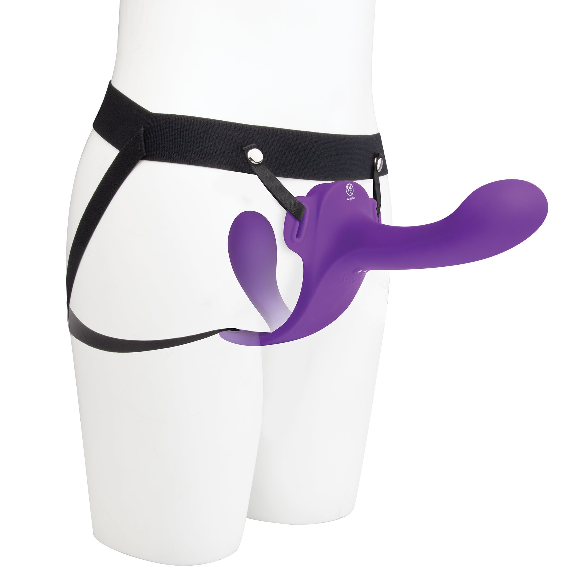 Together Lock-In Dual Vibrating Strap-On Harness