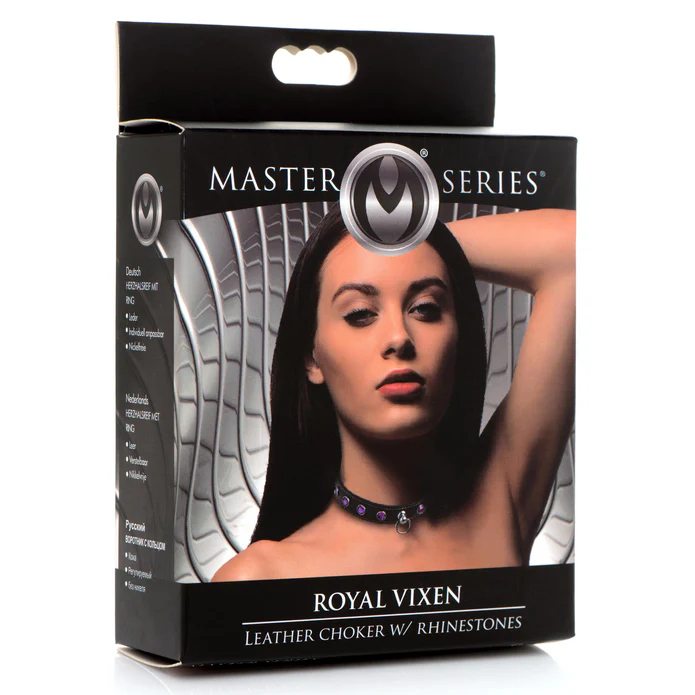 Royal Vixen Leather Choker Rhinestones