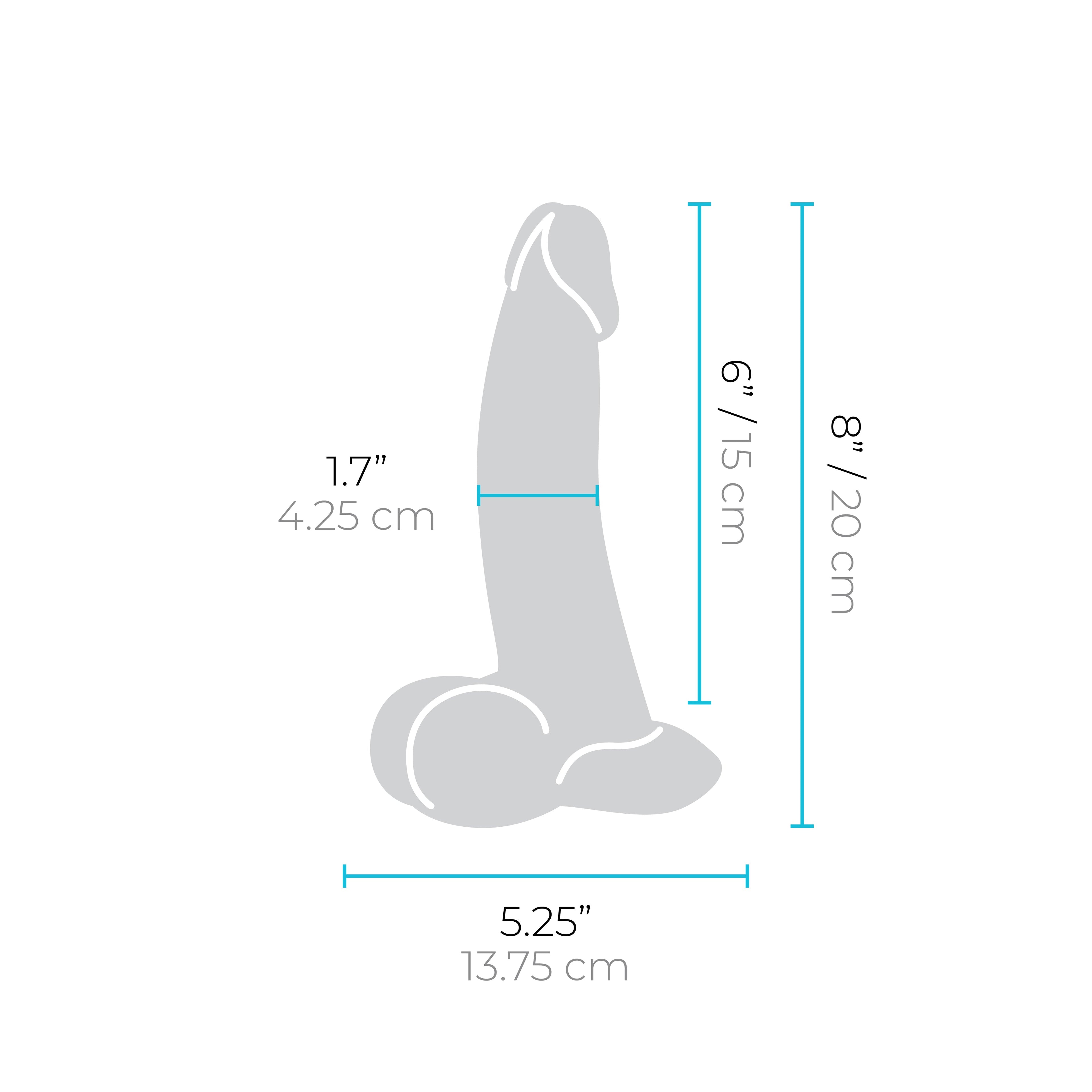 b-vibe Slipskin Realistic Silicone 8" Dildo – Curvy Mocha