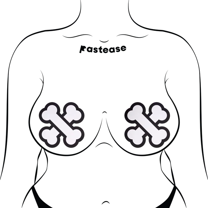 White Crossbone Breast Pasties