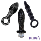 Dark Curiosity Set – All-Glass Anal Plug Trio