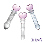 Hearts Of Pleasure - Glass Heart Anal Plugs & Dildo Trio