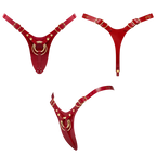 LEATHERETTE HARNESS FABULOUS - ONE SIZE - RED GLOSSY