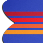 Vibrant Retro Stripes on Blue Petal Breast Pasties