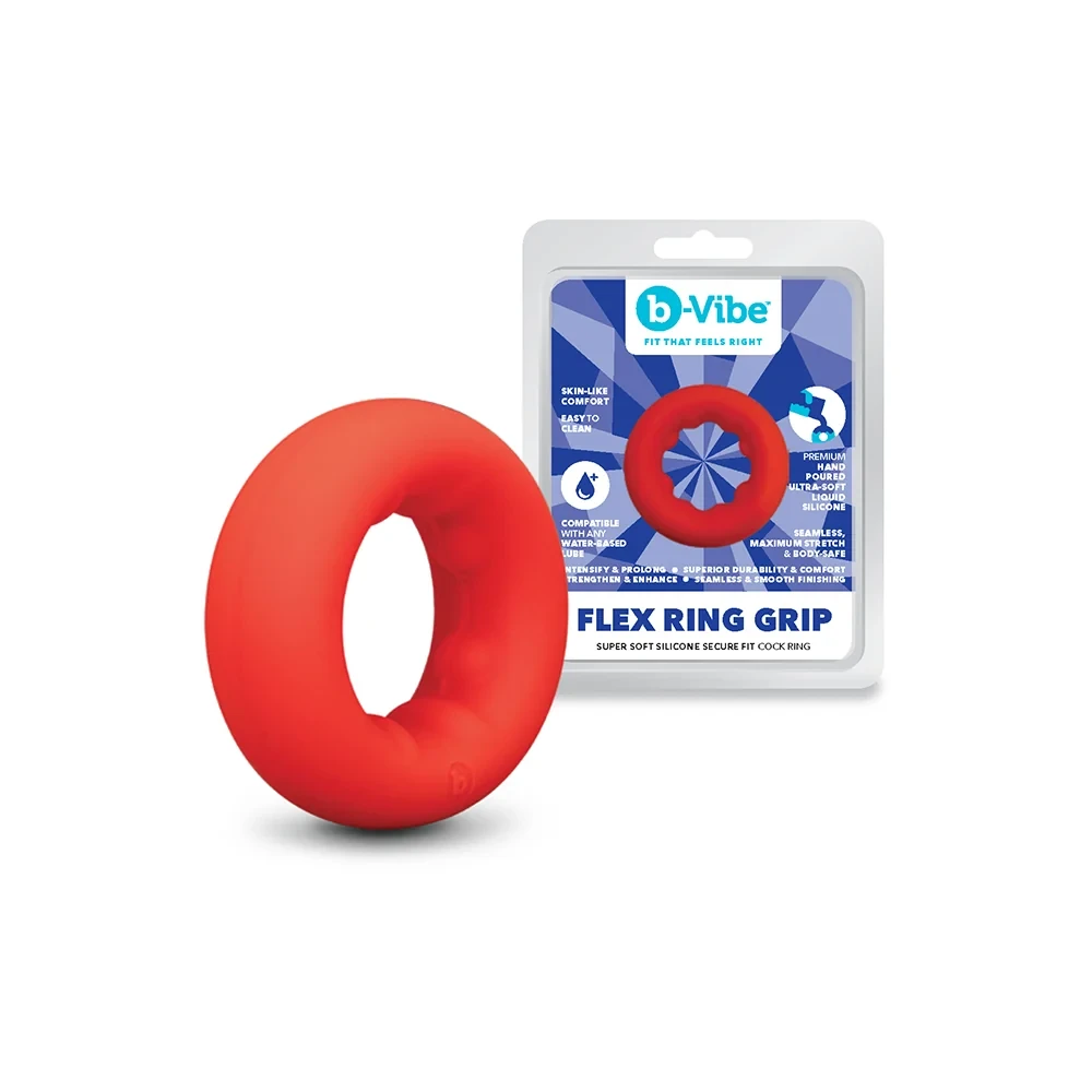 FLEX RING GRIP - ULTRA SOFT SILICONE COCK RING - RED