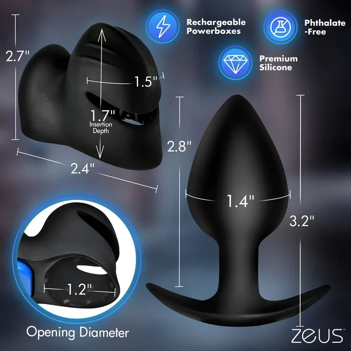 Anal Plug & Head Teaser E-Stim Kit w/ remote