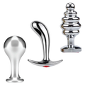 Tools of Temptation Collection (Small) - Metal Anal Plug Trio – Classic, Curved & Beaded