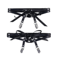 Laced Up Garters - Black