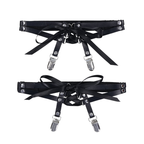 Laced Up Garters - Black