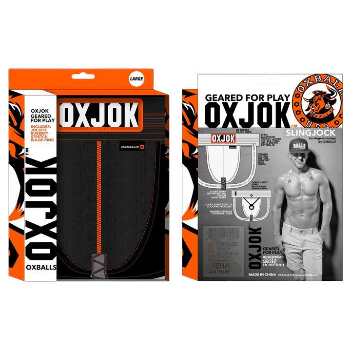 SLINGJOCK, upthrust slider-strap jock, BLACK IRON, LARGE