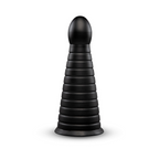 CONE - 10" TAPERED & RIBBED DILDO WITH SUCTION CUP