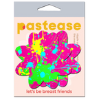 Neon Pink Graffiti Paint Splatter Petal Breast Pasties