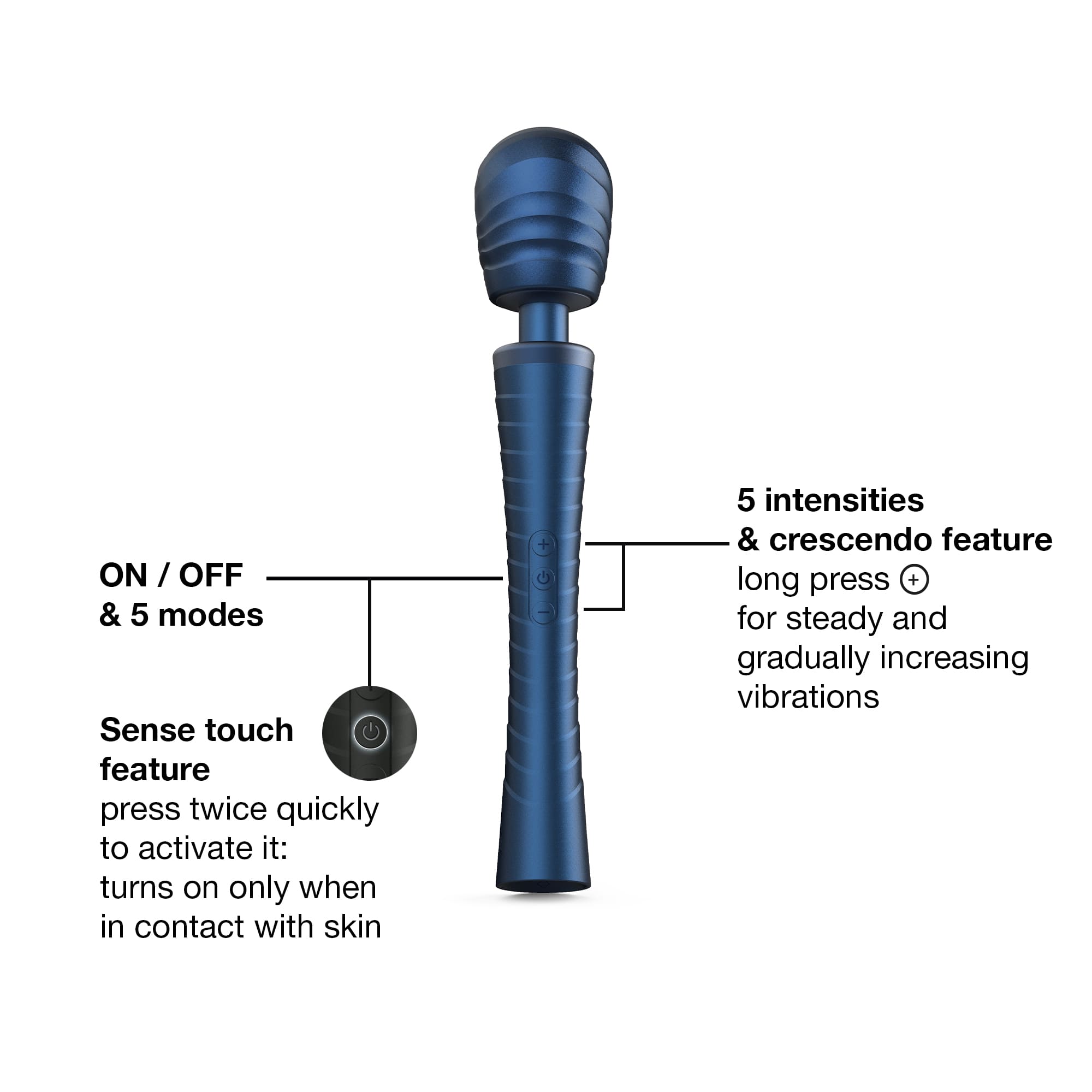 Man.Wand EDGY Vibrating Wand – Stellar Blue