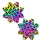 Rainbow Cheetah Leopard Print Petal Breast Pasties