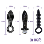 Dark Curiosity Set – All-Glass Anal Plug Trio