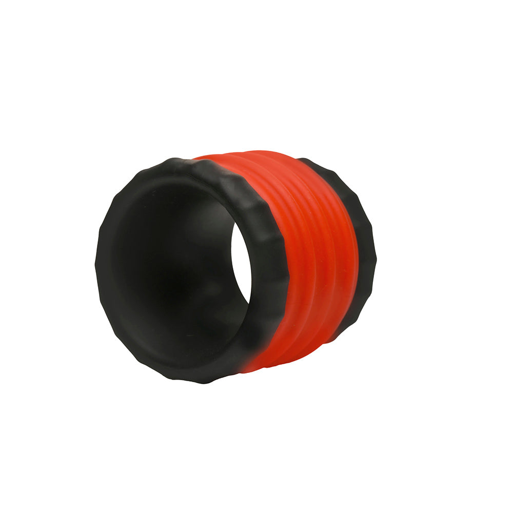 2-in-1 Silicone Cock Ring - Red