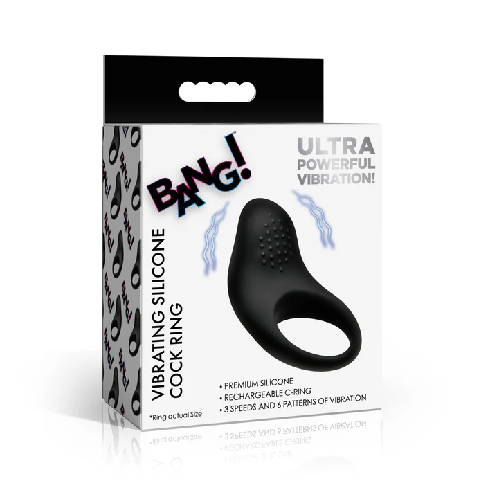 Vibrating Silicone Cock Ring - Black