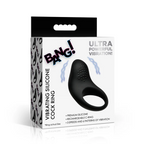 Vibrating Silicone Cock Ring - Black
