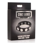 Leather Speed Snap Cock Ring - Black