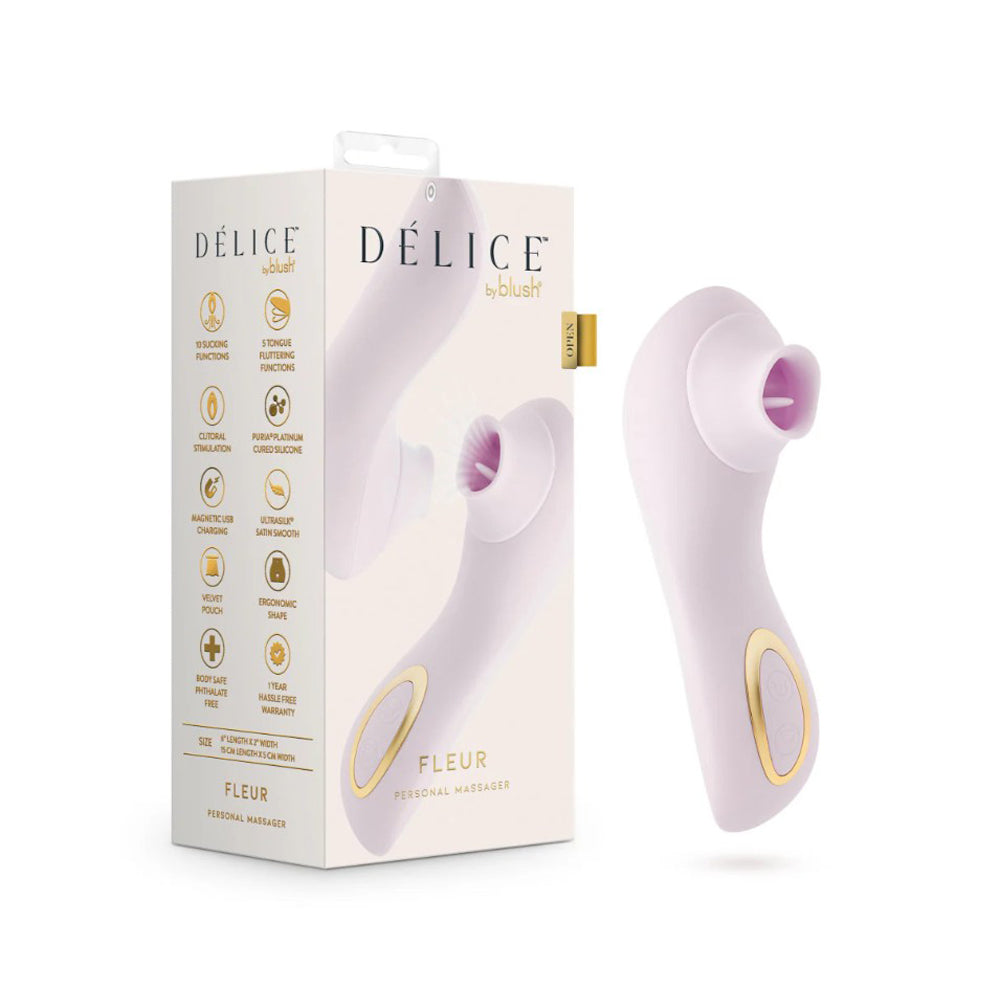 Delice - Fleur - Clitoral, Fluttering & Suction Personal Massager