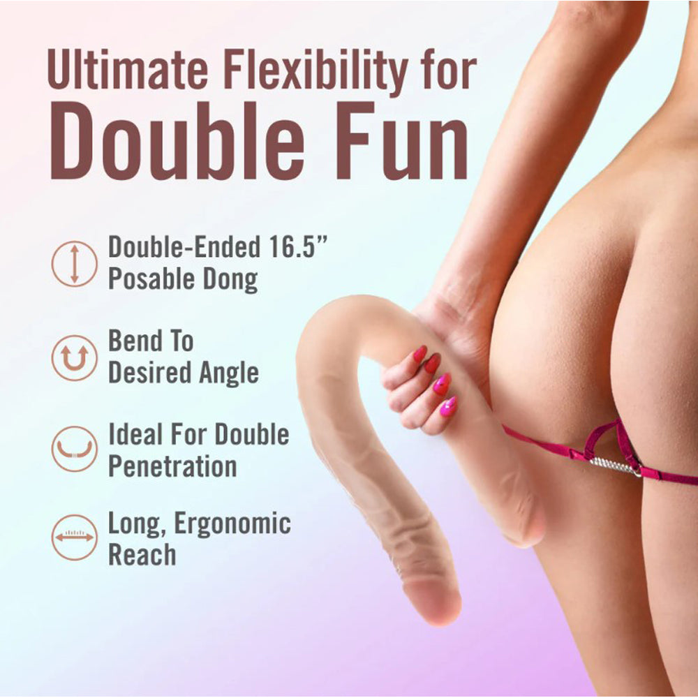 Dr. Skin Plus 16.5” Posable Double Dong