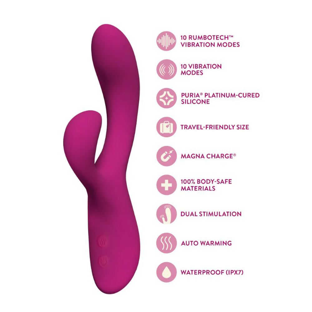 Blush - Quinn - warming Rabbit Vibrator - Burgundy